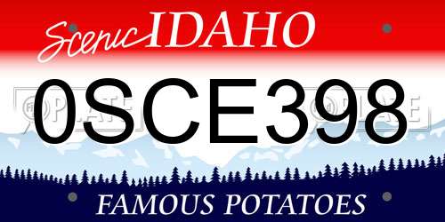 0SCE398 Idaho License Plate