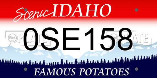 0SE158 Idaho License Plate