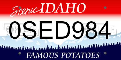 0SED984 Idaho License Plate