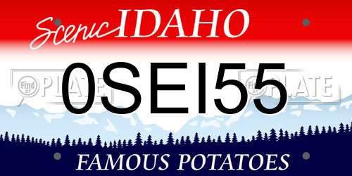 0SEI55 Idaho License Plate