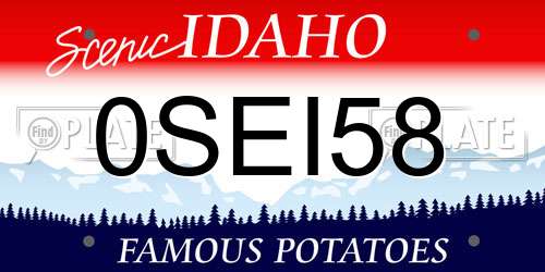 0SEI58 Idaho License Plate