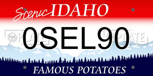 0SEL90 Idaho License Plate