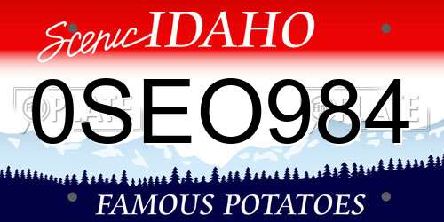 0SEO984 Idaho License Plate