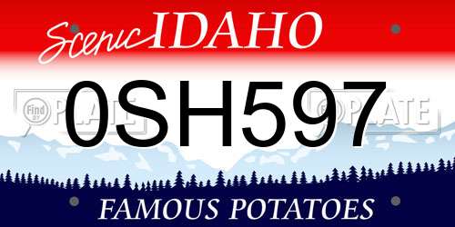 0SH597 Idaho License Plate