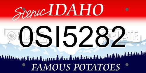0SI5282 Idaho License Plate