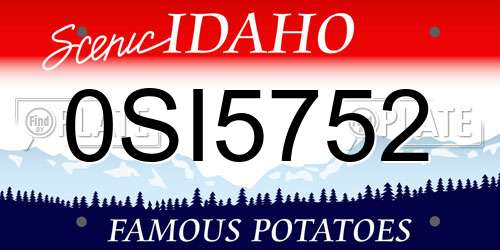 0SI5752 Idaho License Plate
