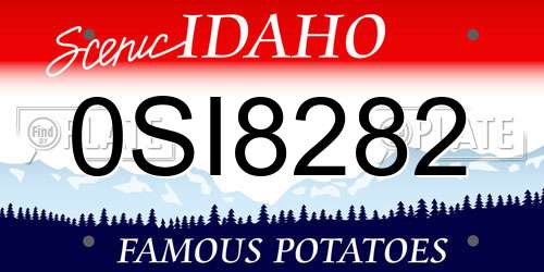 0SI8282 Idaho License Plate