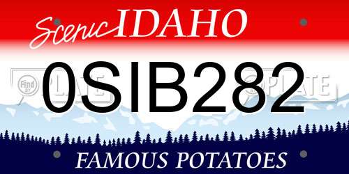0SIB282 Idaho License Plate