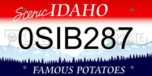 0SIB287 Idaho License Plate