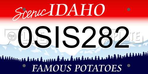 0SIS282 Idaho License Plate