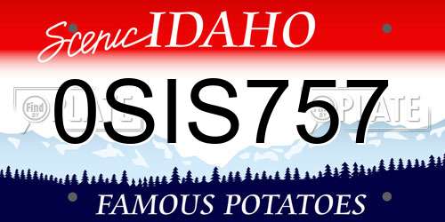 0SIS757 Idaho License Plate