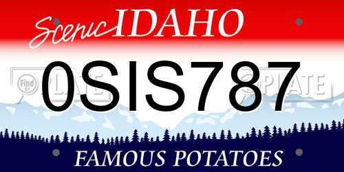 0SIS787 Idaho License Plate