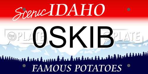 0SKIB Idaho License Plate