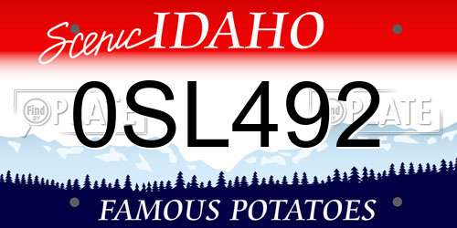 0SL492 Idaho License Plate
