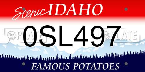 0SL497 Idaho License Plate