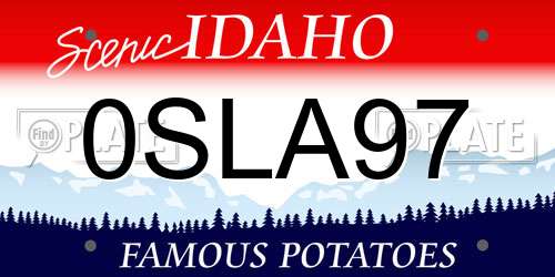 0SLA97 Idaho License Plate