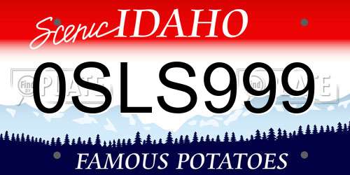 0SLS999 Idaho License Plate