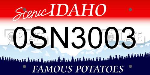 0SN3003 Idaho License Plate