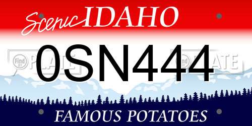 0SN444 Idaho License Plate