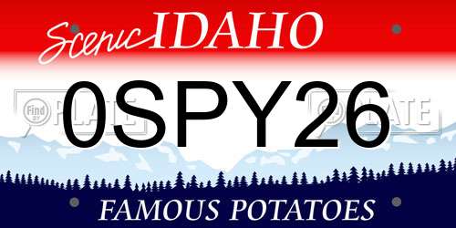 0SPY26 Idaho License Plate
