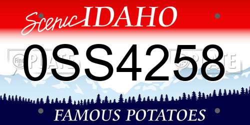 0SS4258 Idaho License Plate