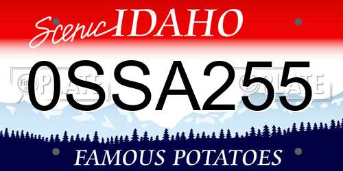 0SSA255 Idaho License Plate