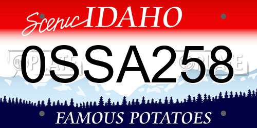 0SSA258 Idaho License Plate