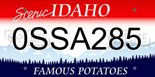 0SSA285 Idaho License Plate