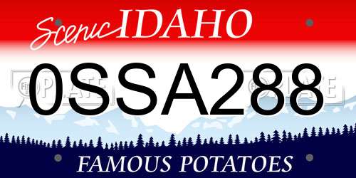 0SSA288 Idaho License Plate