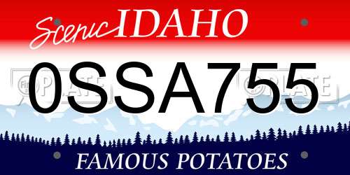 0SSA755 Idaho License Plate
