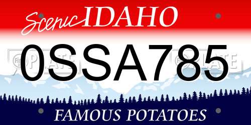 0SSA785 Idaho License Plate