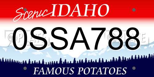 0SSA788 Idaho License Plate