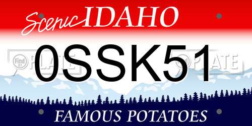 0SSK51 Idaho License Plate