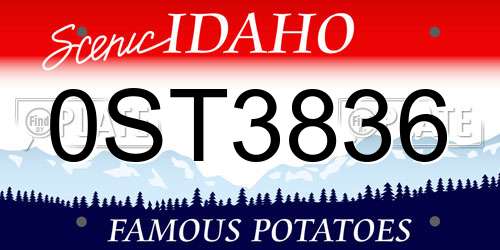 0ST3836 Idaho License Plate