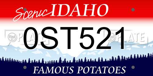 0ST521 Idaho License Plate