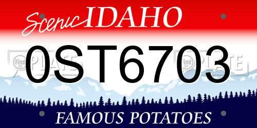 0ST6703 Idaho License Plate