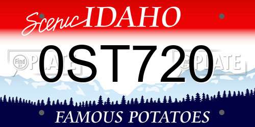 0ST720 Idaho License Plate
