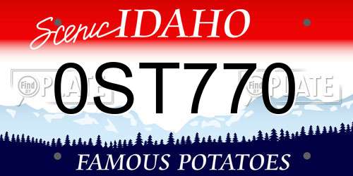 0ST770 Idaho License Plate