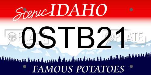 0STB21 Idaho License Plate