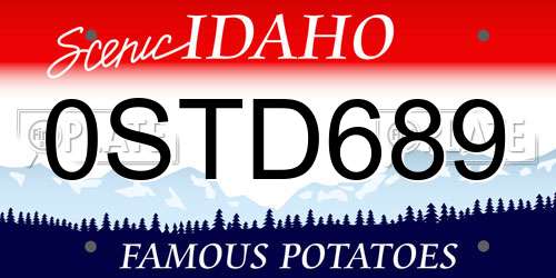 0STD689 Idaho License Plate