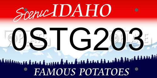 0STG203 Idaho License Plate