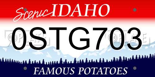 0STG703 Idaho License Plate
