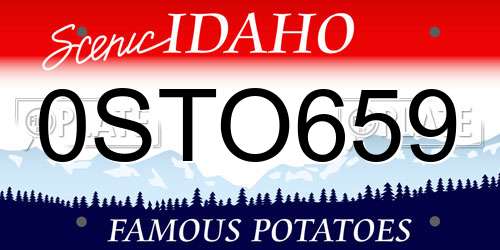 0STO659 Idaho License Plate