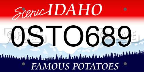 0STO689 Idaho License Plate