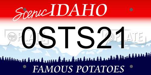 0STS21 Idaho License Plate