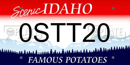 0STT20 Idaho License Plate