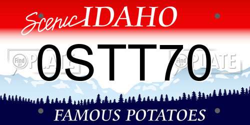 0STT70 Idaho License Plate