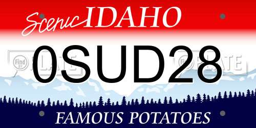 0SUD28 Idaho License Plate