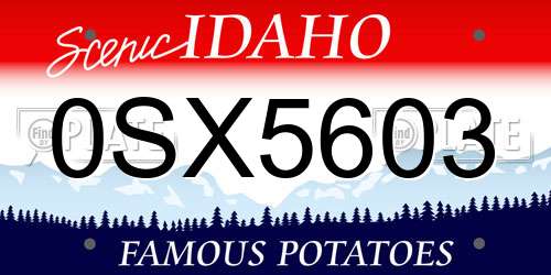0SX5603 Idaho License Plate