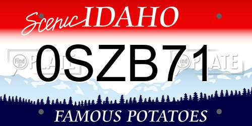 0SZB71 Idaho License Plate